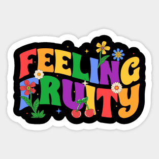 Feeling Fruity LGBQT Pride Month Rainbow Gift For Men Lgbt Women Sticker